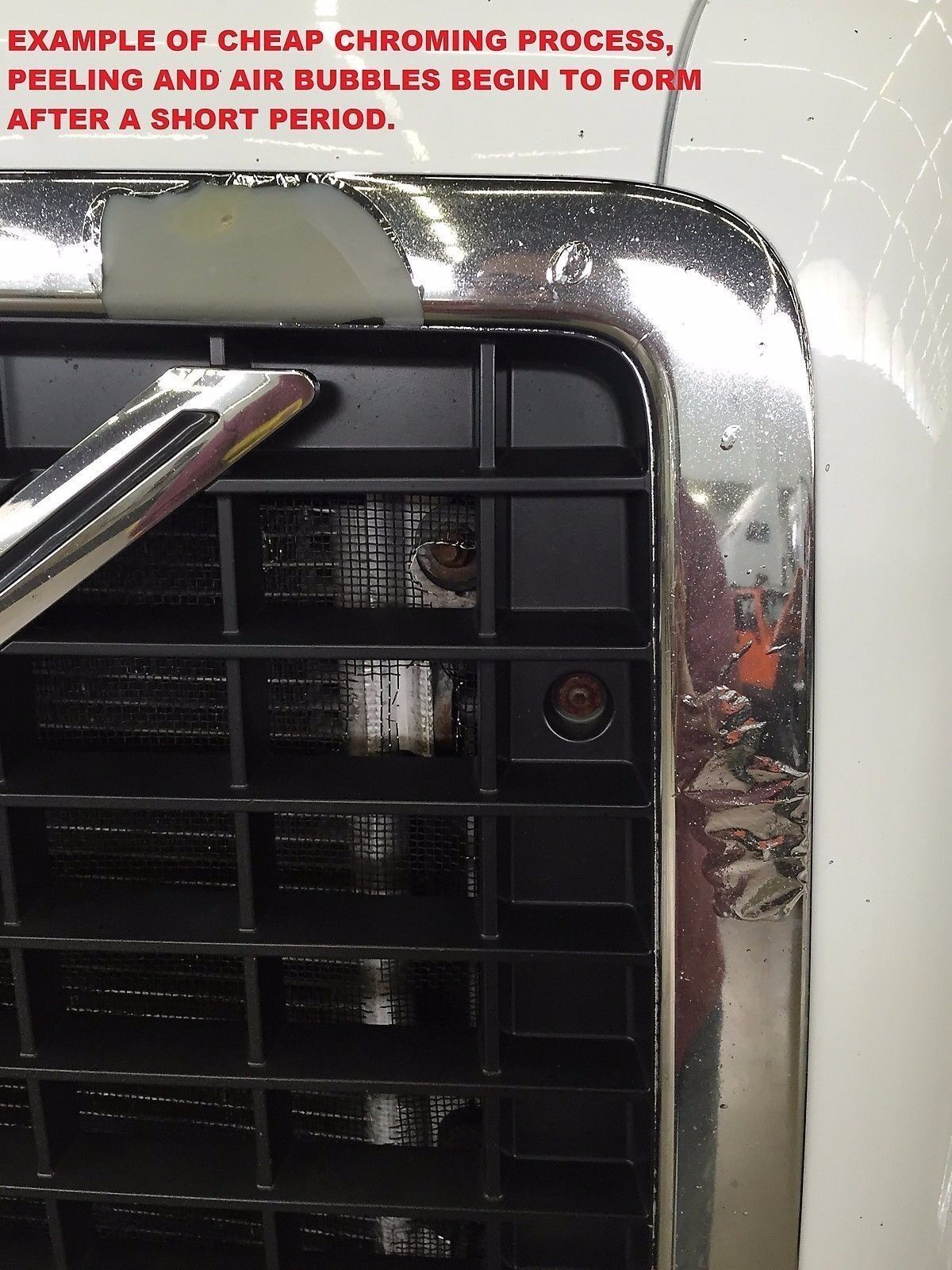 Fits 2008-2017 Freightliner Cascadia Front Grille Chrome Custom Mesh Style G36W