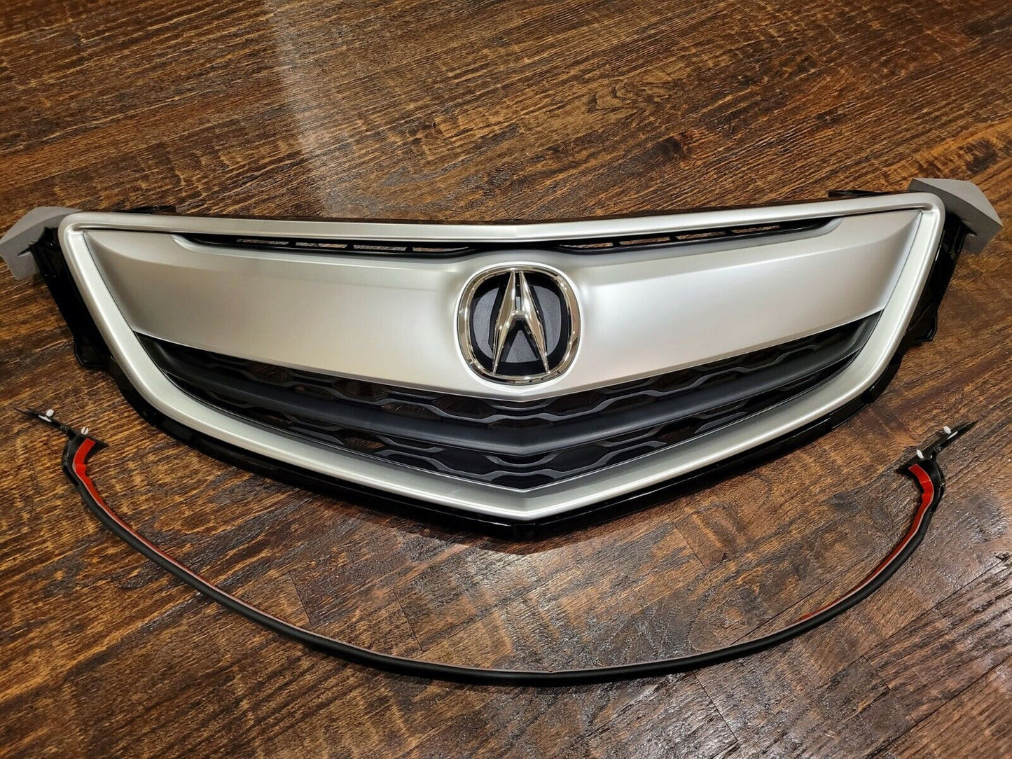 Acura TLX 15 16 17 Front Grille Grill w/ OEM Emblem + Molding + Rubber Molding