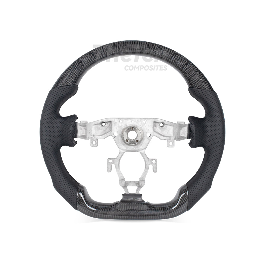D-CARBON NISSAN 370Z GLOSSY CARBON FIBER BLACK NAPPA LEATHER STEERING WHEEL