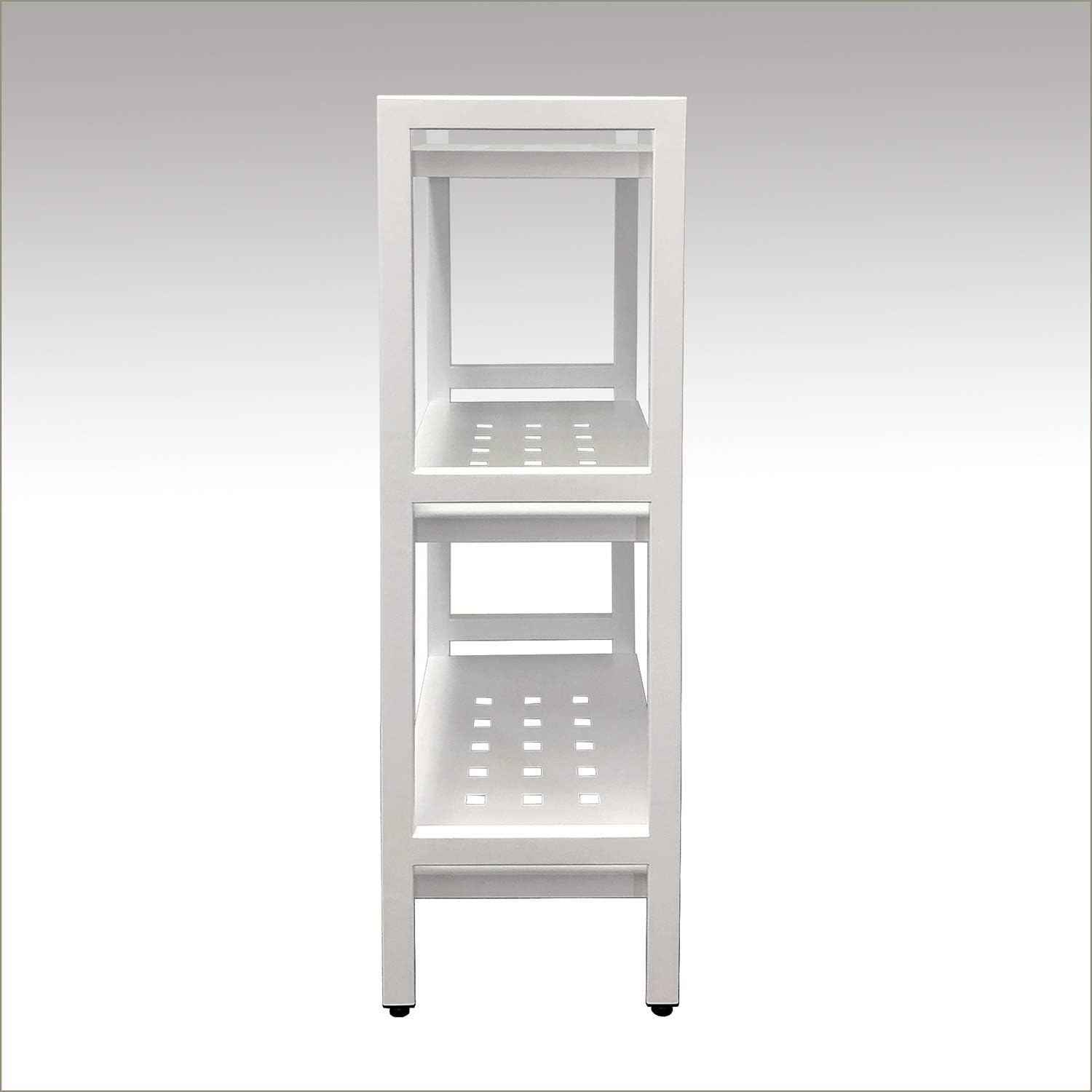 Asta Shelf Rack 3-Tier Free Standing Rectangular Bathroom, Swimming pool, Shower SPA Utility Storage, indoor/outdoor, Powder-Coated Metal Storage Shelf Stand,B301 (Light Grey)