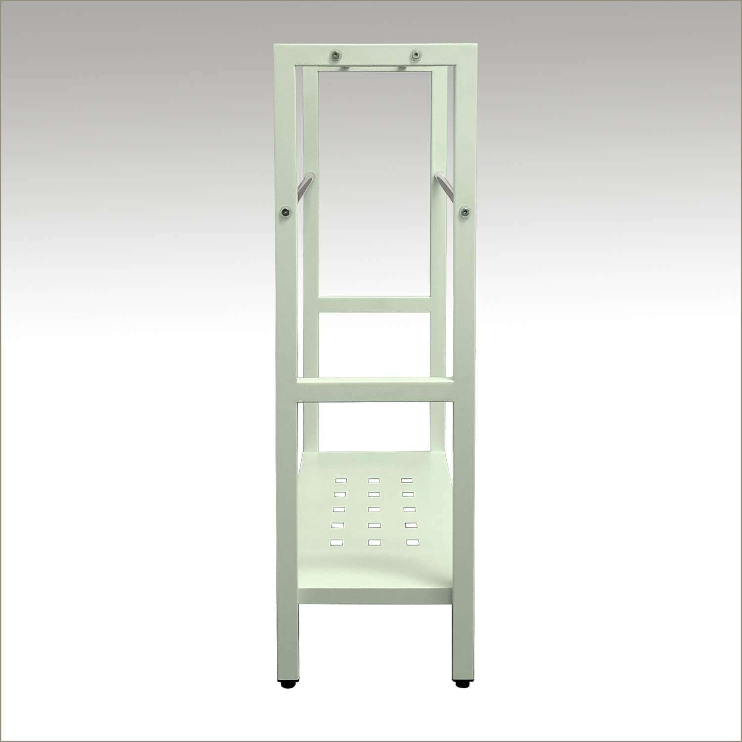 Asta Freestanding 4-Bar Towel Rack with Stainless Steel Towel Bars and Storage Shelf. Powder-Coated Metal Organizer with Adjustable TPR Levelers for Bath, Towels and Much More. (Light Sage)