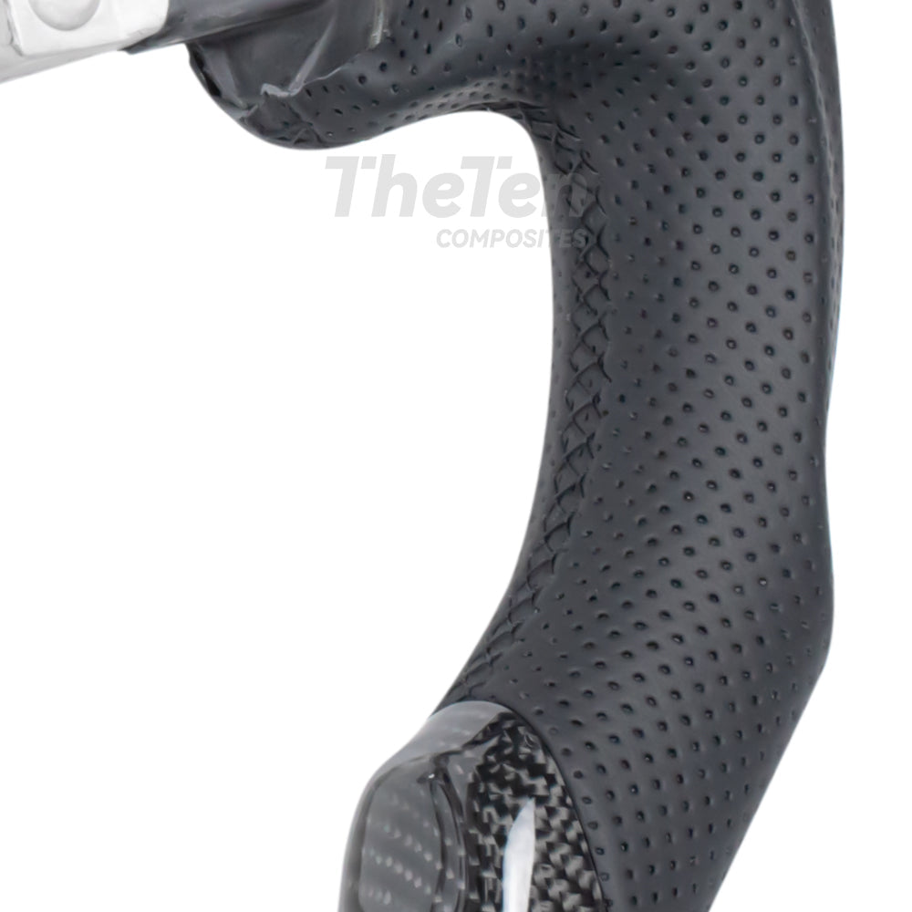 D-CARBON NISSAN 370Z GLOSSY CARBON FIBER BLACK NAPPA LEATHER STEERING WHEEL