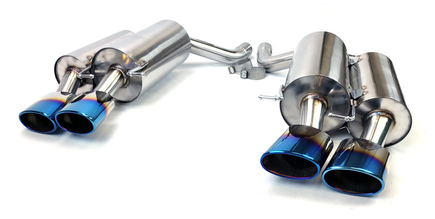 2006-2010 BMW M5 (E60) Dual Muffler Axle Back Exhaust System with Burn ...