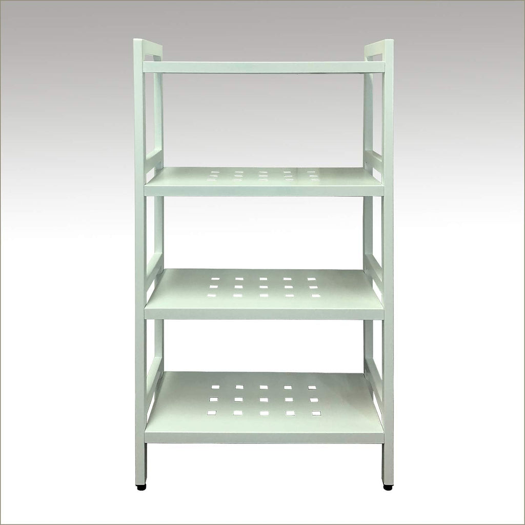 Asta Shelf Rack 4-Tier Free Standing Rectangular Bathroom Swimming Pool, Utility Storage, indoor/ourdoor, Powder-Coated Metal Storage Shelf Stand, Light Sage