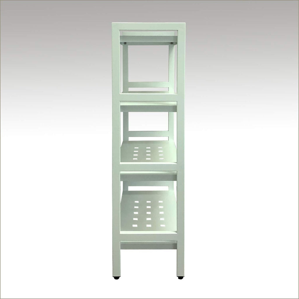 Asta Shelf Rack 4-Tier Free Standing Rectangular Bathroom Swimming Pool, Utility Storage, indoor/ourdoor, Powder-Coated Metal Storage Shelf Stand, Light Sage