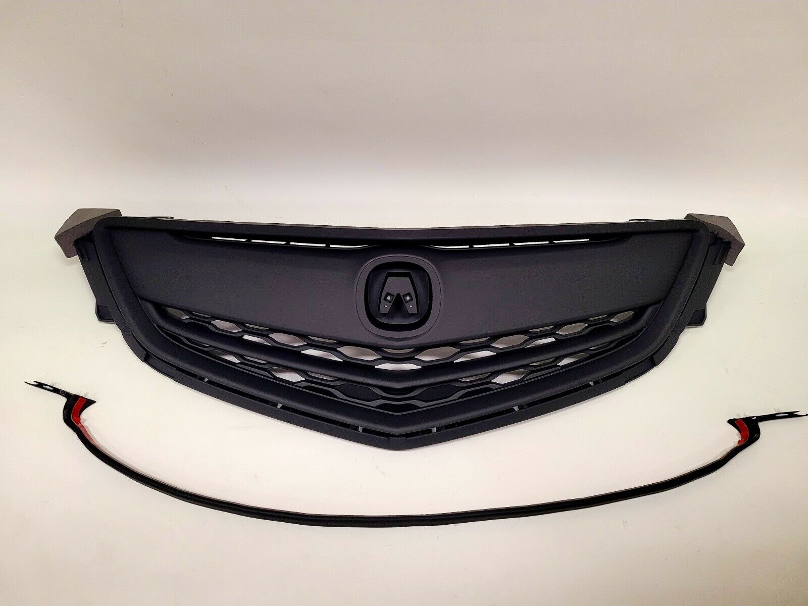 Fits Acura TLX 15 16 17 Front Grille Grill All Painted Black w/ Rubber Molding 