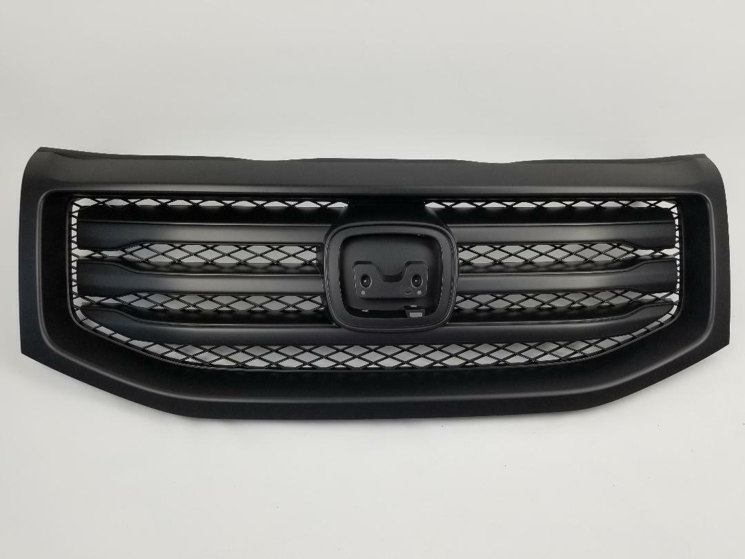 Fit Pilot 2012-2015 Front All Black Grill Grille All Black Molding Surround Trim