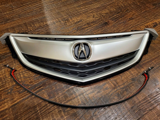 Acura TLX 15 16 17 Front Grille Grill w/ OEM Emblem + Molding + Rubber Molding 