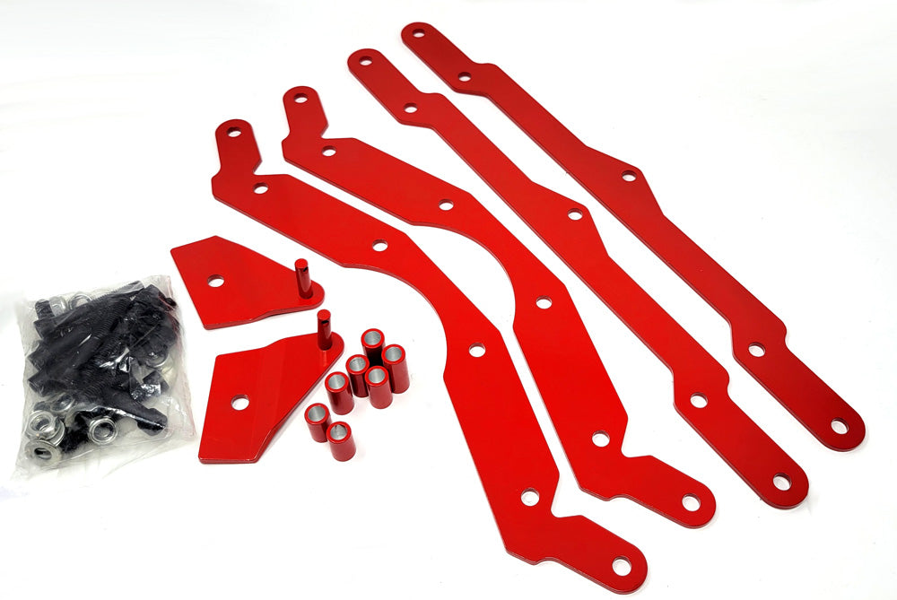 07-14 Polaris RZR 800 Adjustable 3" Lift Kit Sway Bar Quick Disconnect RED