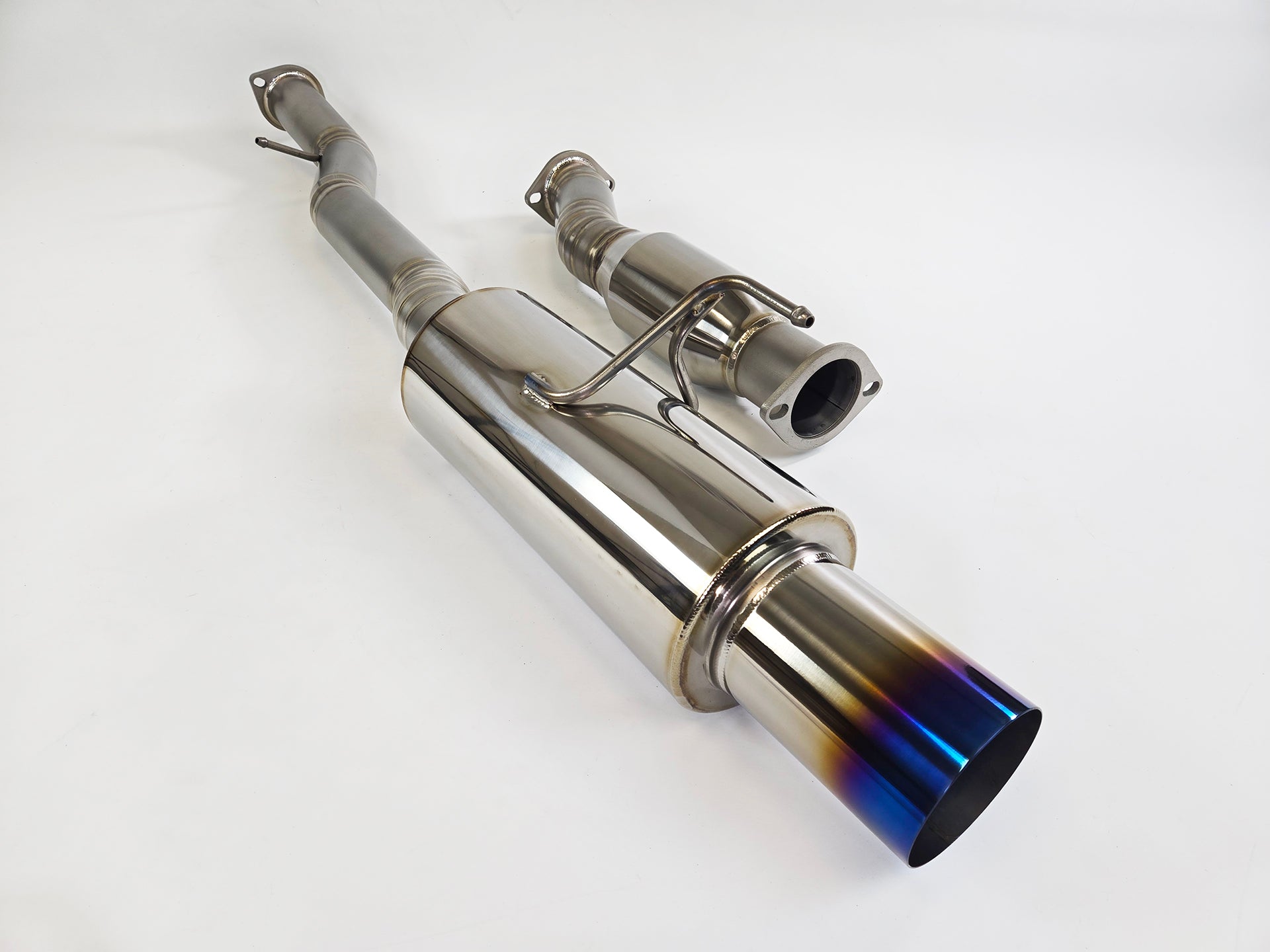 03-09 Nissan 350Z Z33 Titanium Burnt Tip Single Muffler 4" Exit Y-Pipe Back Exhaust System