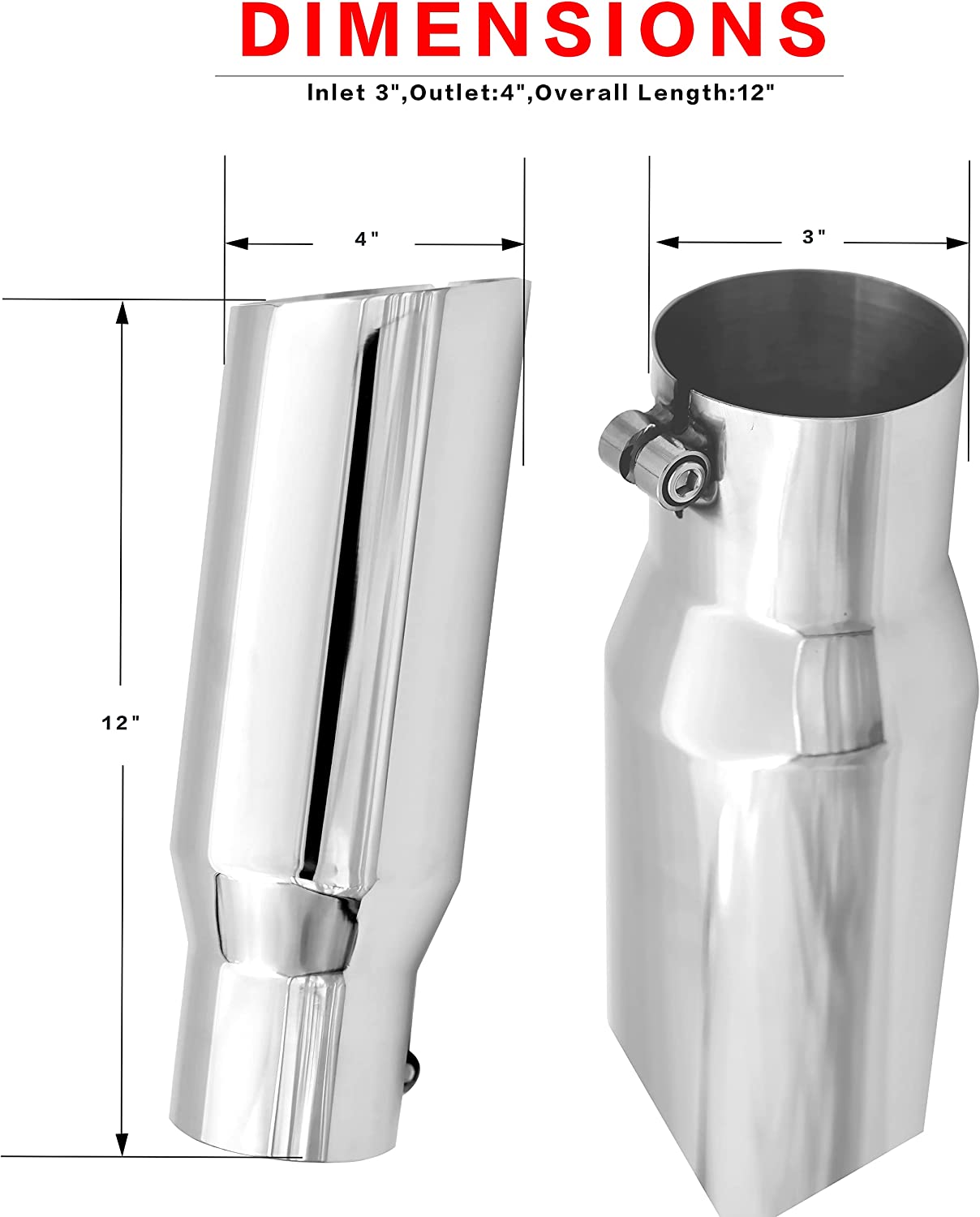 BYLT INDUSTRY | 4.0 Inch Clamp On Universal Racing Exhaust Tip Style - HZET005