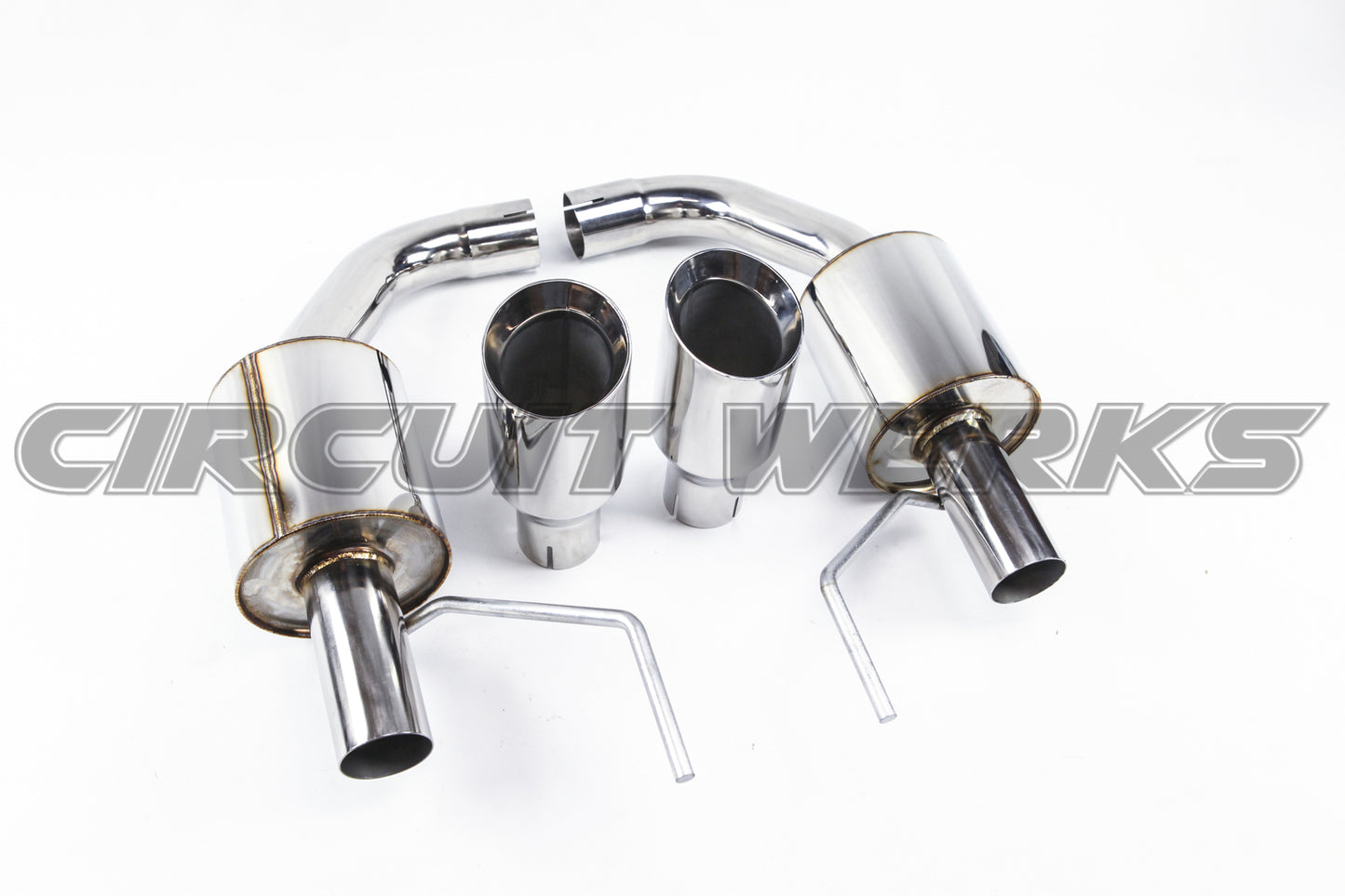 Ford Mustang GT 15-17 Exhaust w/ Dual Mufflers 4" Tips V8 5.0L Thick Walled Tips