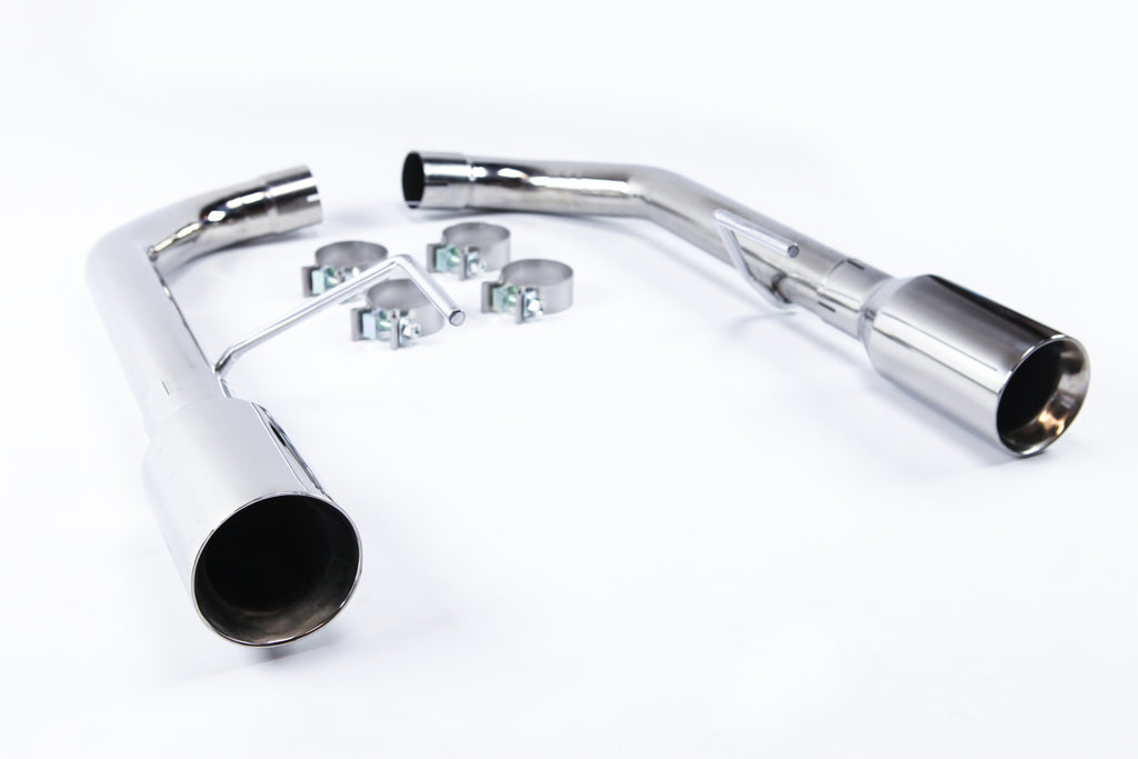 Ford Mustang GT 15-17 Exhaust Muffler Delete 4" Tips V8 5.0L Angle Tips