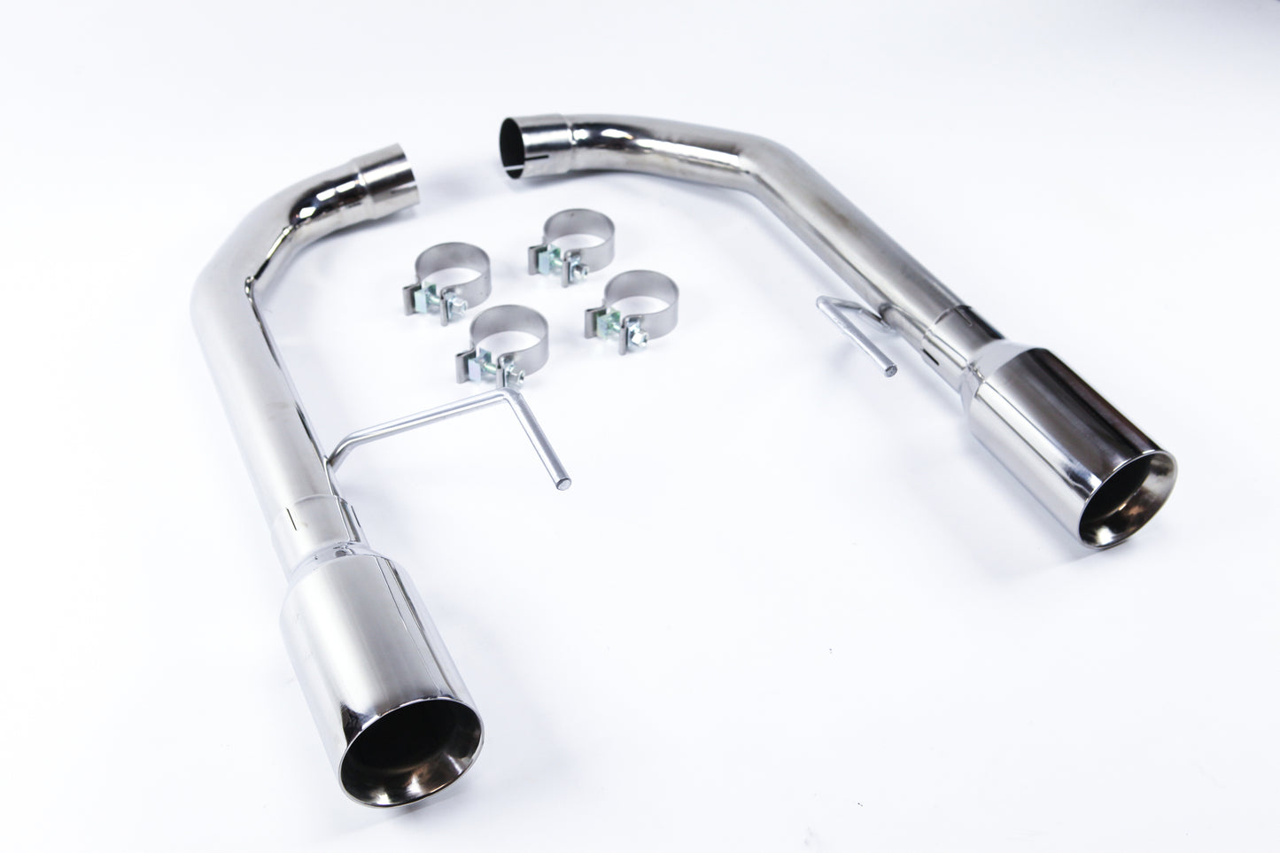 Ford Mustang GT 15-17 Exhaust Muffler Delete 4" Tips V8 5.0L Angle Tips