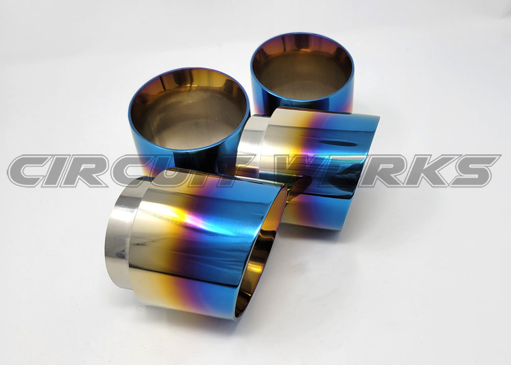 2015+ BMW F80 M3 / F82 M4 Stainless Steel Burnt Slip On Angle Cut Exhaust Tip
