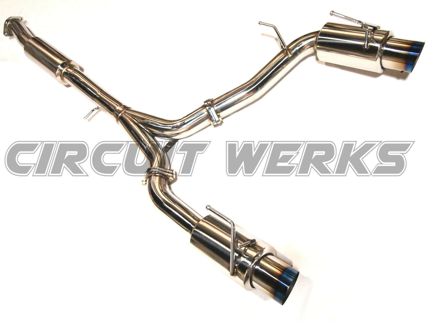 02-09 Nissan 350Z Z33 Fairlady Y-Pipe Back Exhaust w/ Silencer Burnt Tips Catback