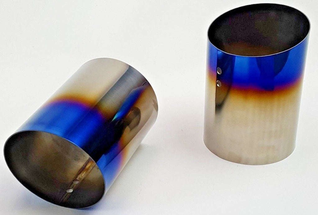 Circuit Werks BMW 335i E90 E92 True Titanium Slip On Exhaust Tips Angle Cut 4"