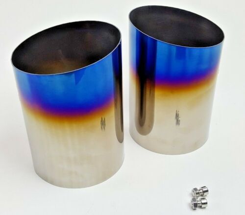 Circuit Werks BMW 335i E90 E92 True Titanium Slip On Exhaust Tips Angle Cut 4"