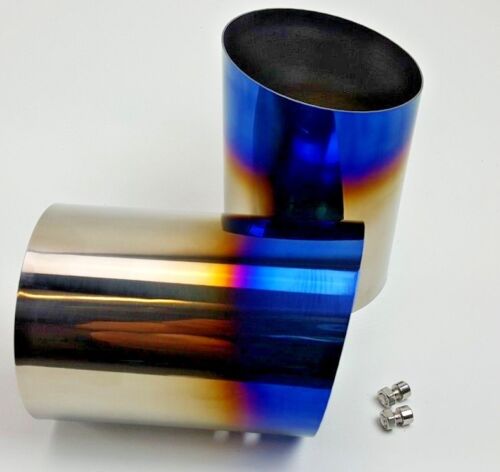 Circuit Werks BMW 335i E90 E92 True Titanium Slip On Exhaust Tips Angle Cut 4"