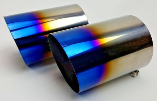 Circuit Werks BMW 335i E90 E92 True Titanium Slip On Exhaust Tips Angle Cut 4"